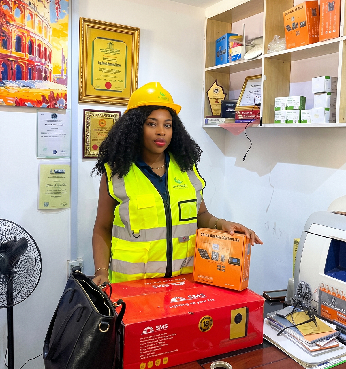 image of a woman standing in an office